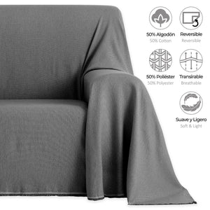 Vipalia Pack 2 Unidades Plaid Multiusos Modelo Liso. Colcha Manta Sofa o Cama - Eiffel Textile