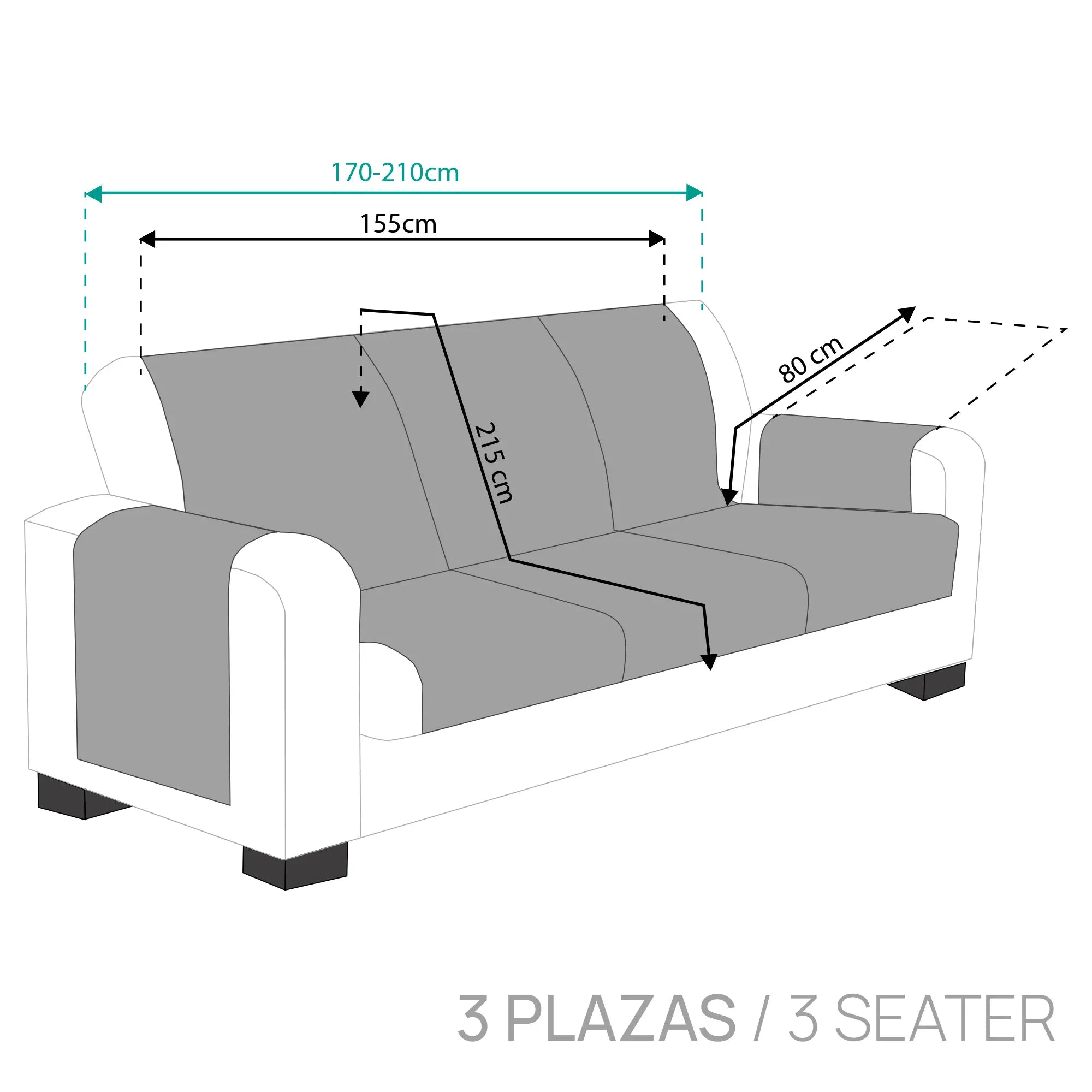 Protector Cubre Sofá Royale 3 Plazas Beige (REACONDICIONADO A+)