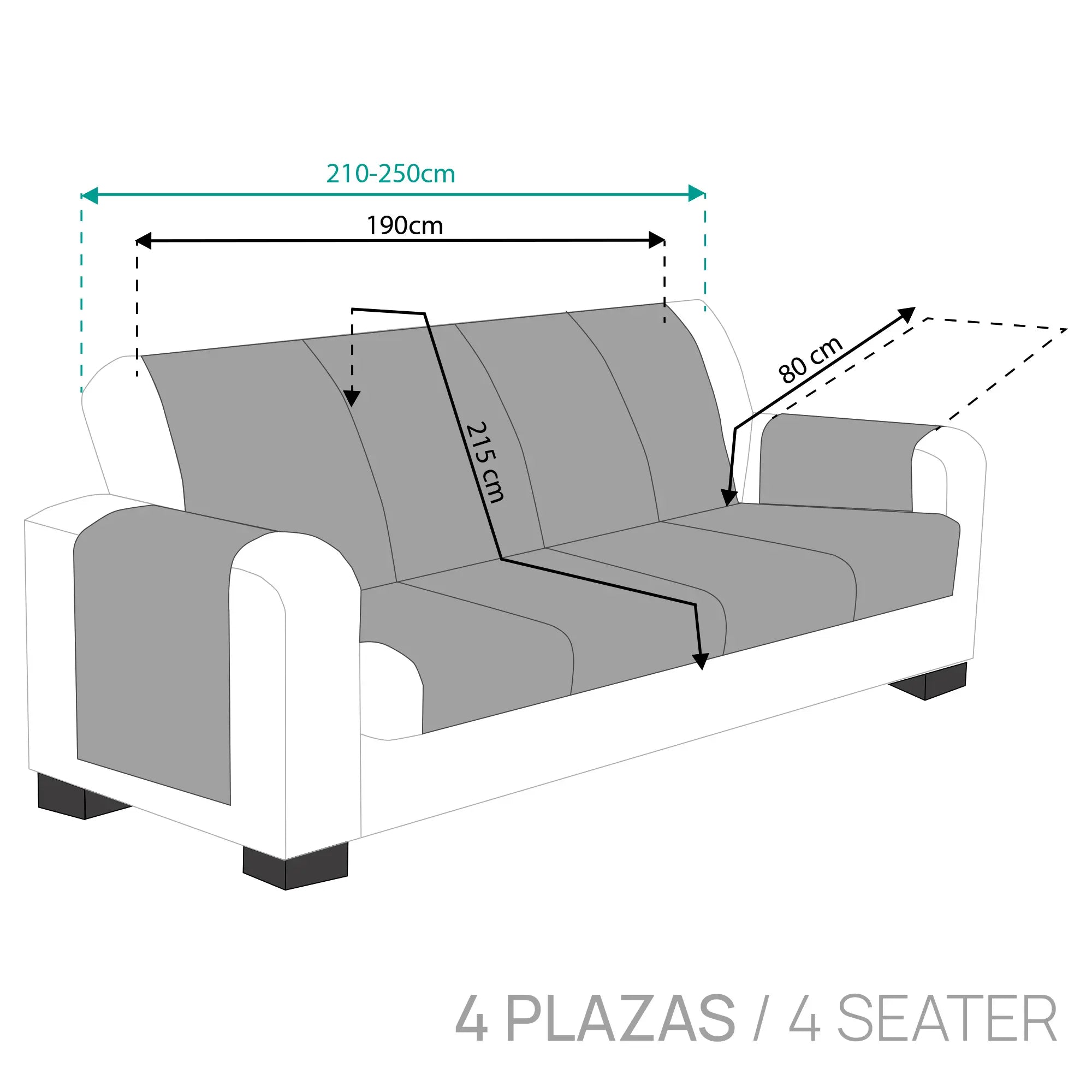 Protector Cubre Sofá Royale 4 Plazas Marfil (REACONDICIONADO A+)