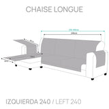 Protector Cubre Sofa Royale Chaise Longue 240 cm Izquierda Gris Claro (REACONDICIONADO A+)