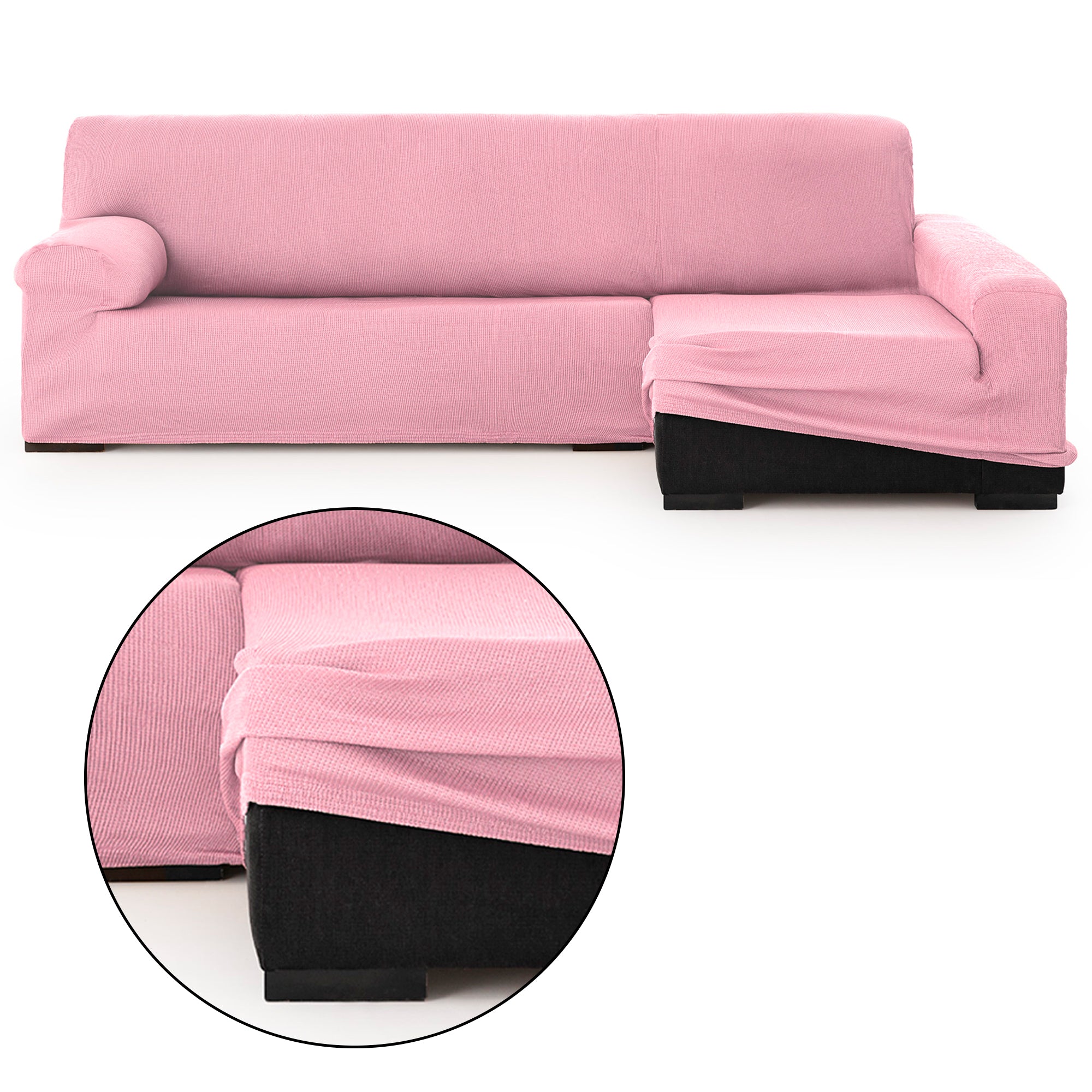 Funda Sofá Chaise Longue Elástica 1 Pieza Rústica Brazo Corto