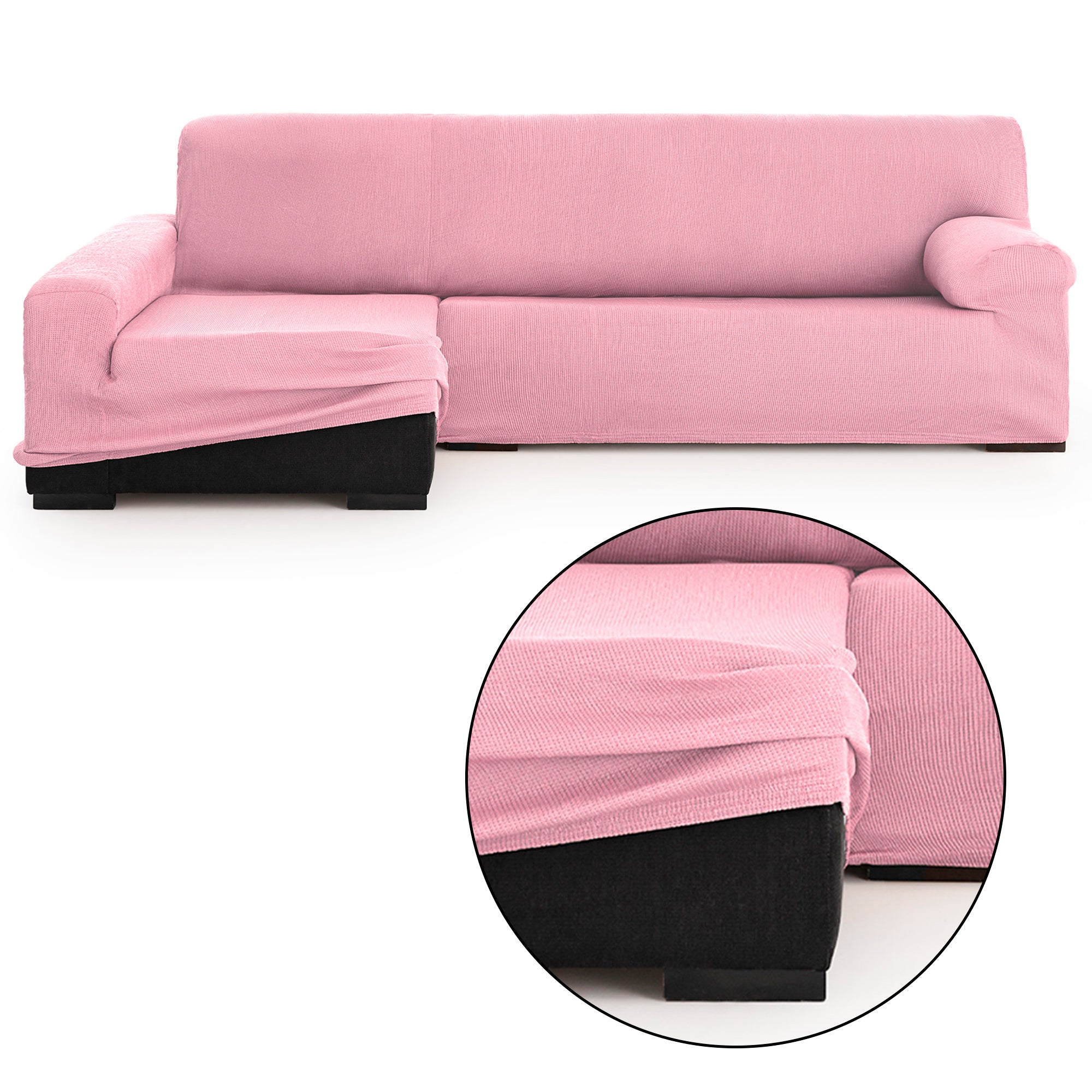 Funda Sofá Chaise Longue Elástica 1 Pieza Rústica Brazo Corto