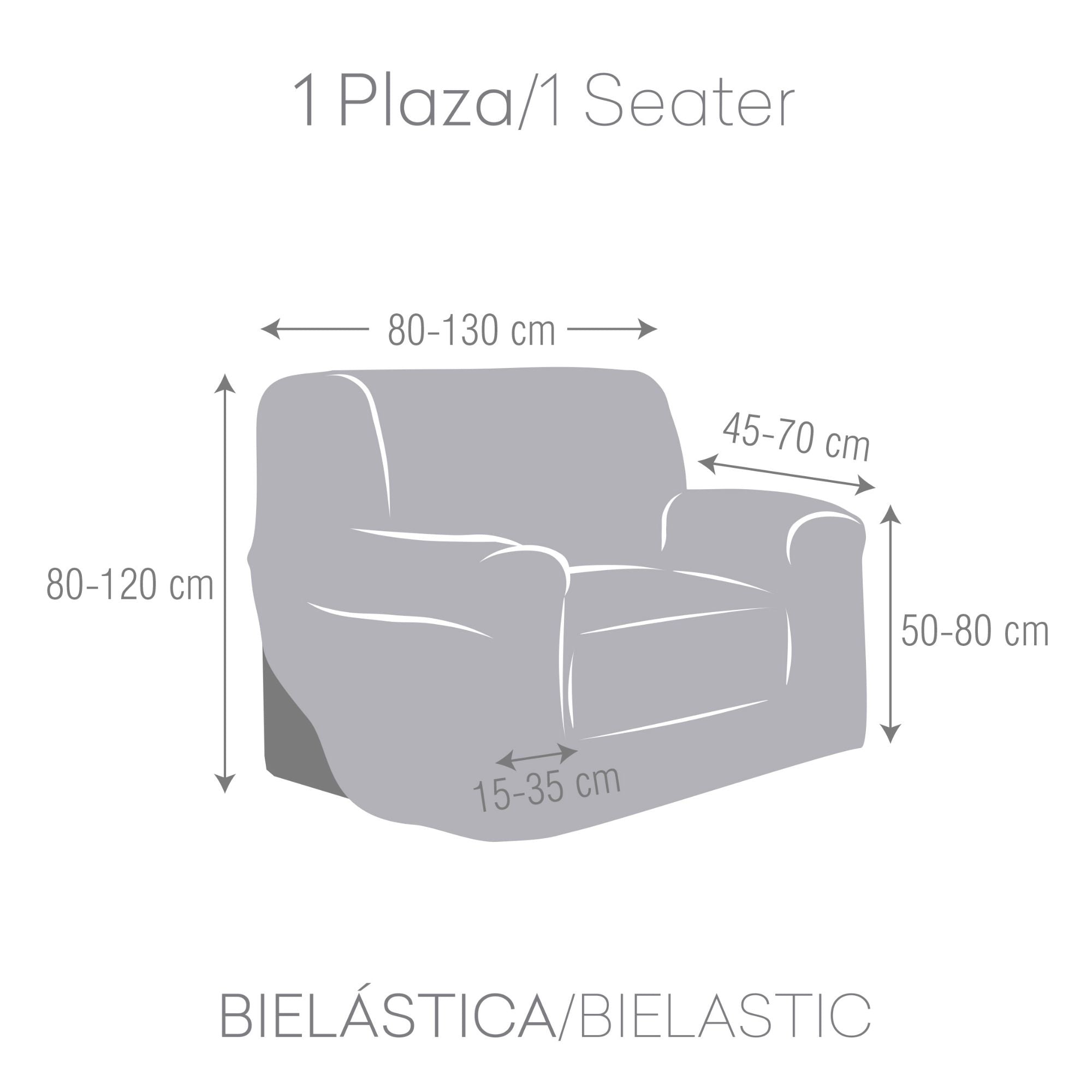 Pack de Funda de Sillón Bielástica Roc Set 1+1 Plazas