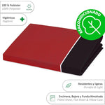 Juego de Sabanas Liso Bicolor cama 105 cm color rojo / negro 100% Poliester (REACONDICIONADO A+)