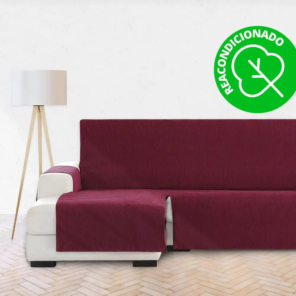 Protector Cubre Sofá Chaise Longue Izquierda 290 cm Élite Chenilla color Rojo (REACONDICIONADO A+)