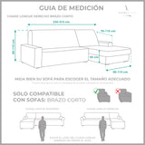 Funda Sofá Chaise Longue Elástica 1 Pieza Rústica Brazo Corto