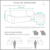 Funda Sofá Chaise Longue Elástica 1 Pieza Rústica Brazo Largo