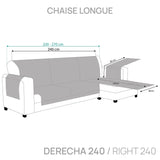 Protector Cubre Sofá Chaise Longue Acolchado Rombos 240 cm Derecha Azul (REACONDICIONADO A+)