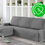 Protector Cubre Sofá Chaise Longue Izquierda 240 cm Acolchado Rombos Gris Oscuro (REACONDICIONADO A+)