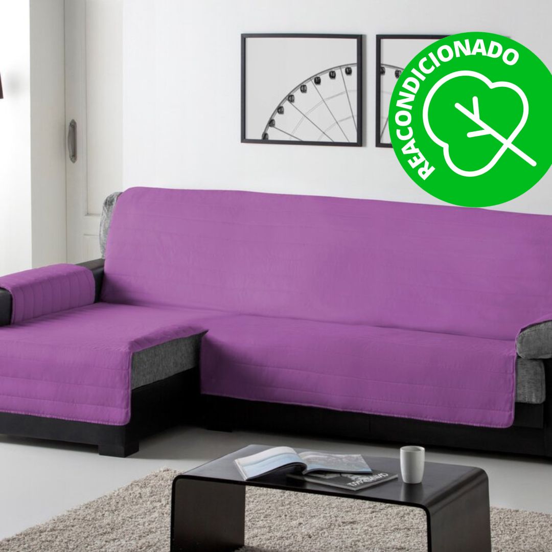 Protector Cubre Sofá Chaise Longue Izquierda 280 cm Lila Acolchado Mascotas (REACONDICIONADO A+)