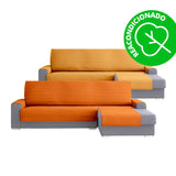 Protector Cubre Sofá Acolchado Chaise Longue 240 cm Derecho Naranja - Amarillo (REACONDICIONADO A+)