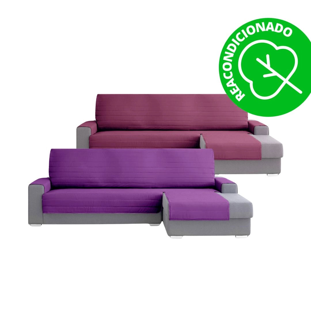 Protector Cubre Sofá Acolchado Chaise Longue 280 cm Derecho Lila - Fucsia (REACONDICIONADO A+)