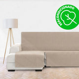 Protector Cubre Sofá Chaise Longue Élite Chenilla 240 cm Izquierda Beige (REACONDICIONADO A+)