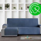 Protector Cubre Sofá Chaise Longue Acolchado Círculos 240 cm Izquierda Azul (REACONDICIONADO A+)