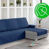 Protector Cubre Sofá Chaise Longue Acolchado Rombos 240 cm Derecha Azul (REACONDICIONADO A+)