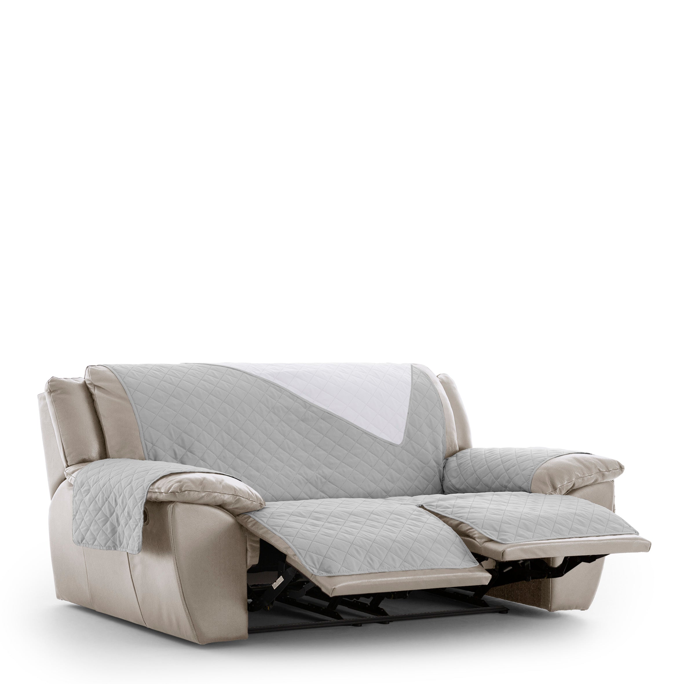 Cubre Sofá Relax Reclinable Acolchado Reversible Luna Rombos (2 Asientos)