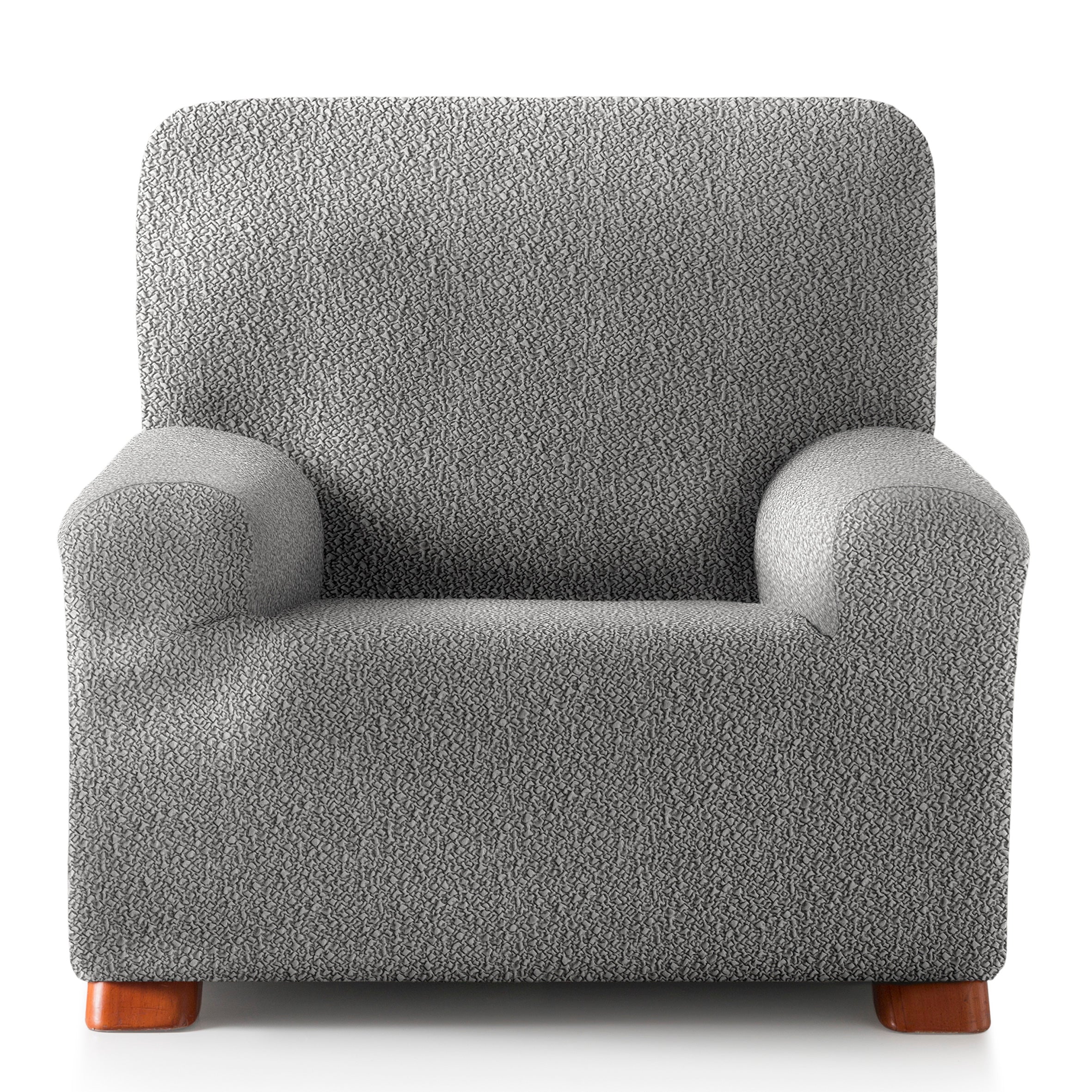 Eiffel Textile | Funda Sofá Sillón 1 Plaza Bielástica Roc Gris Claro sin fondo