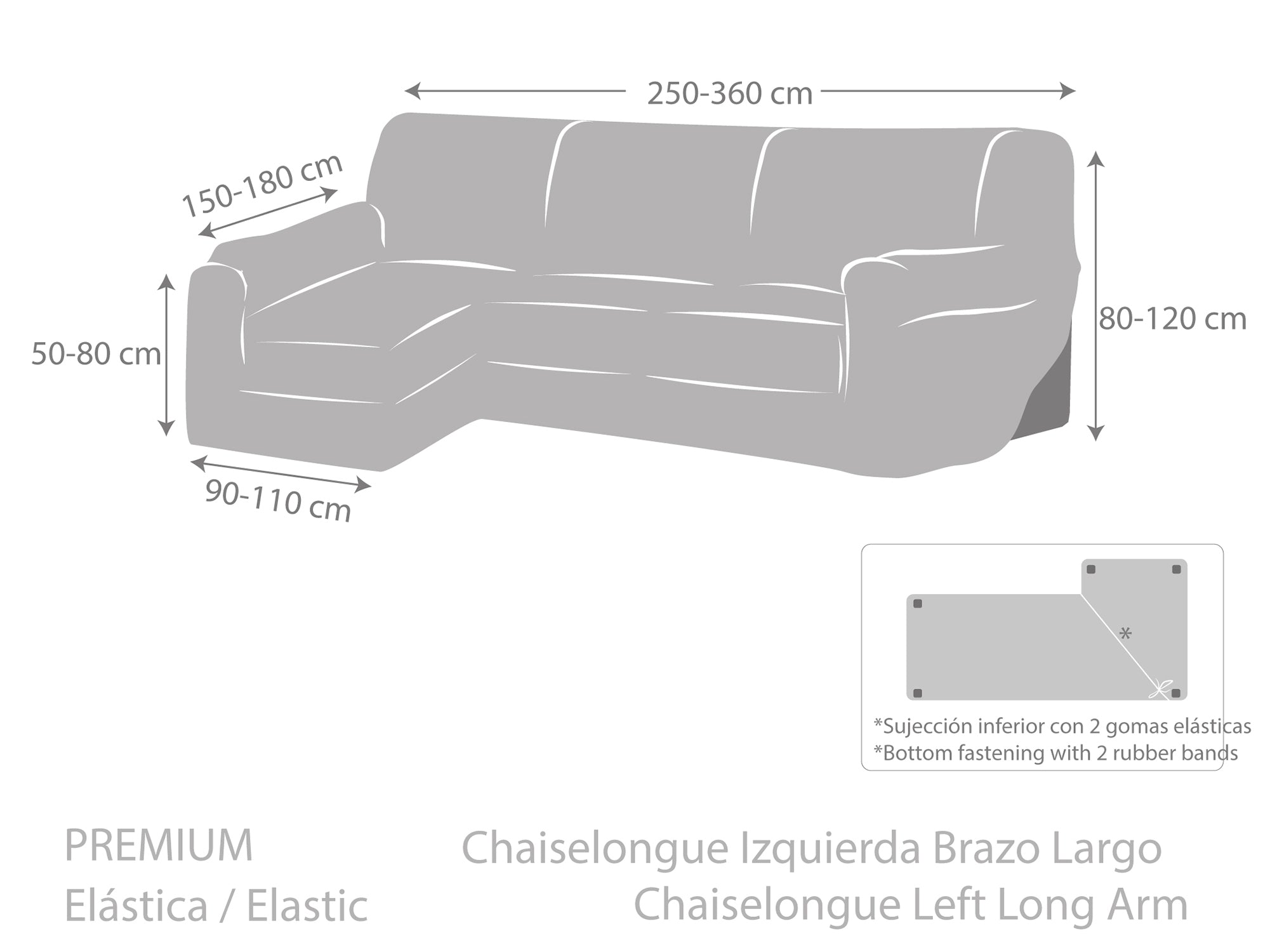 Funda Sofá para Chaise Longue Bielástica Roc