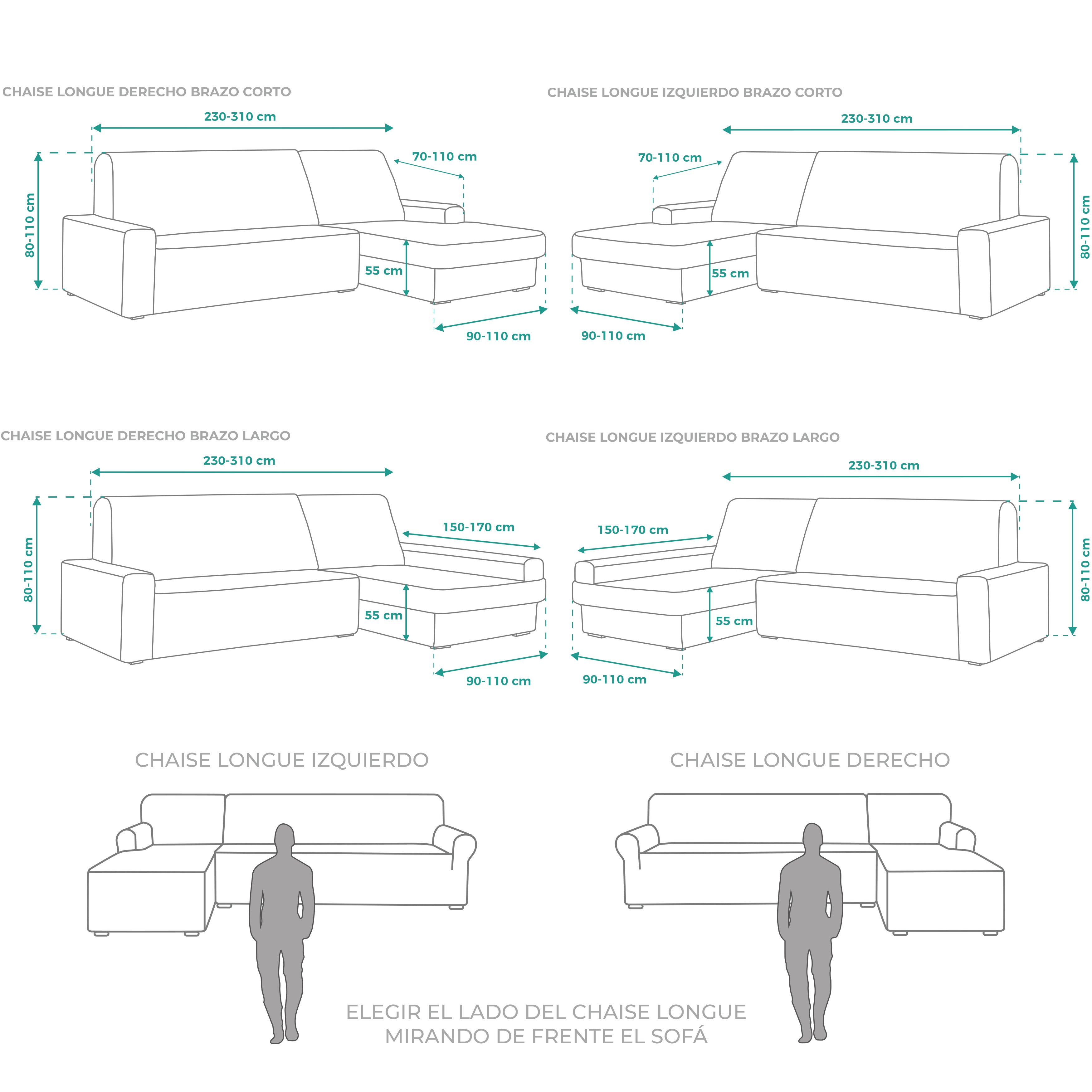 Funda Sofá Chaise Longue Elástica 1 Pieza Rústica