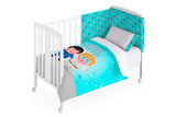 Frikids Funda Nordica + Funda Almohada Cuna Azul Happy Together. 100x120cm - Eiffel Textile