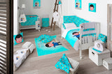 Frikids Funda Nordica + Funda Almohada Cuna Azul Happy Together. 100x120cm - Eiffel Textile