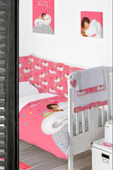 Frikids Funda Nordica + Funda Almohada Cuna Rosa Neverending Dreams. - Eiffel Textile