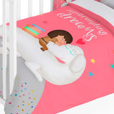 Frikids Funda Nordica + Funda Almohada Cuna Rosa Neverending Dreams. - Eiffel Textile