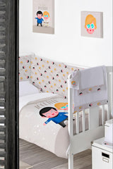 Frikids Juego Sabana+Bajera+Funda Almohada Cuna Happy Together. - Eiffel Textile