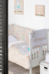 Frikids Funda Nordica + Funda Almohada Cuna Beige Heisembear. - Eiffel Textile