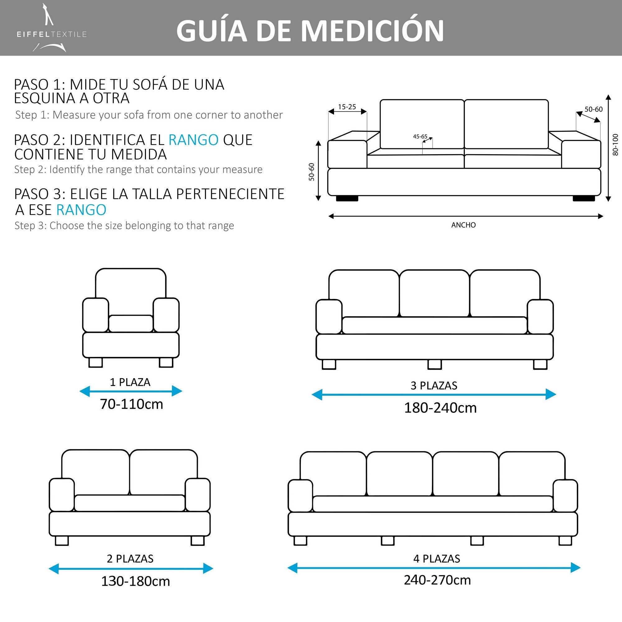Pack 2 Fundas sofá 2 plazas (130-180) + 3 plazas (180-240) gris