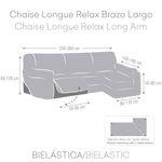 Funda Sofá para Chaise Longue Derecha Brazo Largo Relax Reclinable Bielástica Roc medidas - Eiffel Textile