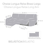 Funda Sofá para Chaise Longue Izquierda Brazo Largo Relax Reclinable Bielástica Roc medidas - Eiffel Textile