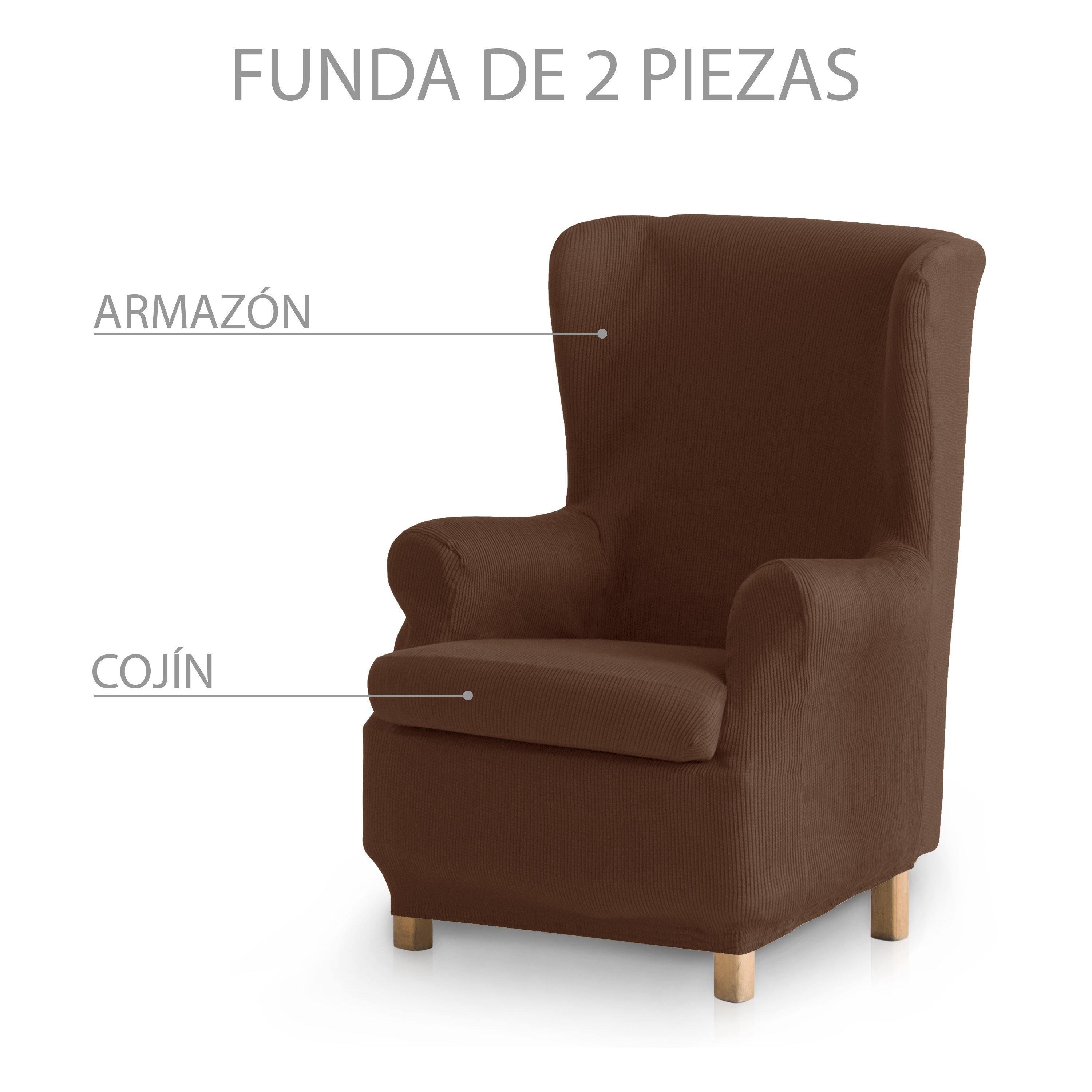 Pack 2 Fundas de sillón 1 plaza (70-110) cm marrón MILAN
