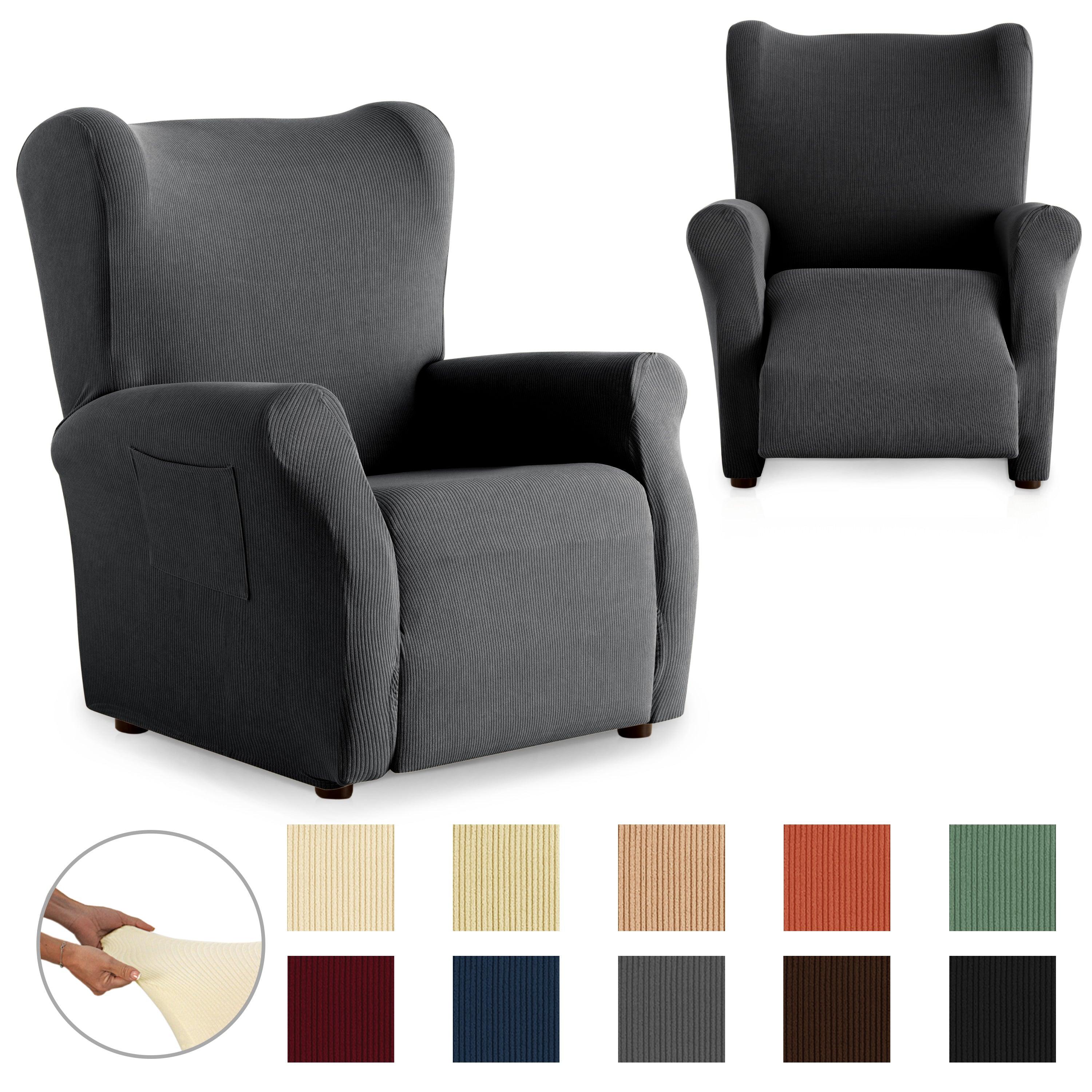Funda de sillón relax elástica adaptable beige 70 - 110 cm RUSTICA