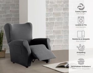 Funda sillón relax Online, Tejido 100% adaptable, Iria de Eysa medidas  generales Sillón relax Colores Crudo C00