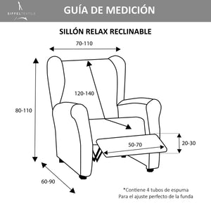 Funda de Sillón Relax Reclinable Elástica Adaptable. Modelo Rustica. Rojo