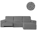 Funda Sofá para Chaise Longue Derecha Brazo Corto Relax Reclinable Bielástica Roc Gris Claro sin fondo - Eiffel Textile