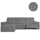 Funda Sofá para Chaise Longue Izquierda Brazo Corto Relax Reclinable Bielástica Roc Gris Claro sin fondo - Eiffel Textile