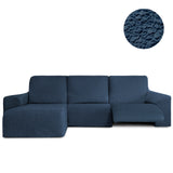 Funda Sofá para Chaise Longue Izquierda Brazo Corto Relax Reclinable Bielástica Roc Azul sin fondo - Eiffel Textile