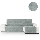 Protector Cubre Sofá Chaise Longue Impermeable Antimanchas Terciopelo Turin Gris - Eiffel Textile