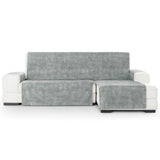 Protector Cubre Sofá Chaise Longue Impermeable Antimanchas Terciopelo Turin Gris - Eiffel Textile