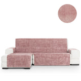 Protector Cubre Sofá Chaise Longue Impermeable Antimanchas Terciopelo Turin Rosa - Eiffel Textile