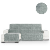 Protector Cubre Sofá Chaise Longue Impermeable Antimanchas Terciopelo Turin Gris - Eiffel Textile