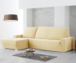 Funda acolchada y reversible para sofá chaise-longue en color moka con  textil impermeable Wellhome Diempi