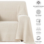 Vipalia Pack 2 Unidades Plaid Multiusos Modelo Nido de Abeja. Colcha Manta Sofa o Cama - Eiffel Textile