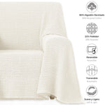 Vipalia Pack 2 Unidades Plaid Multiusos Modelo Nido de Abeja. Colcha Manta Sofa o Cama - Eiffel Textile