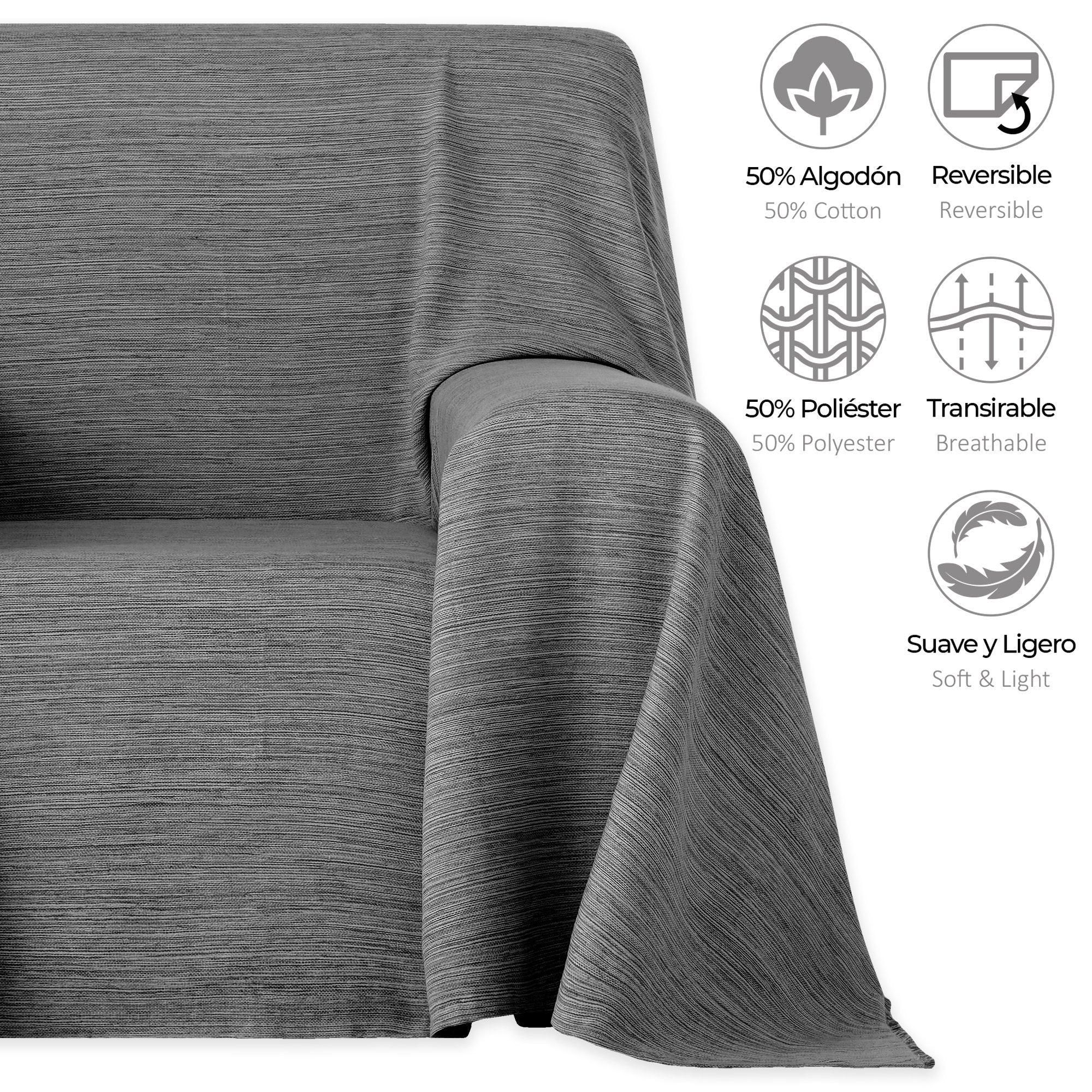 Vipalia Pack 2 Unidades Plaid Multiusos Modelo Trama. Colcha Manta Sofa o Cama - Eiffel Textile