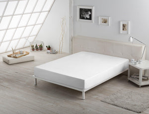 Estelia Sábana bajera ajustable color blanco alto especial 35cm. 50% Algodón 50% Poliéster - Eiffel Textile