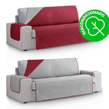 Protector Cubre Sofá Acolchado Reversible Rombos 3 Plazas ( 170 - 210 cm ) Granate-Gris (REACONDICIONADO A+) - Eiffel Textile