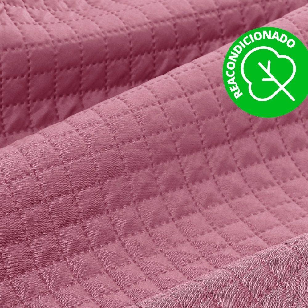 Colcha Bouti Lisa Acolchada Reversible Rombos Cama 90 cm Rosa (REACONDICIONADO A+) - Eiffel Textile